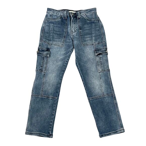 Kancan Avery Cargo Jeans in Blue Medium Wash - Picture 4 of 10